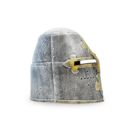 Casque templier gris pour adulte - de profil