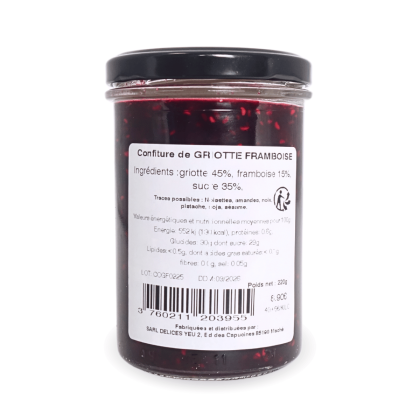 Confiture Griotte Framboise - image de dos
