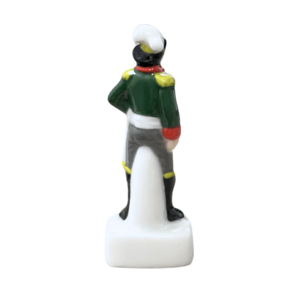 Fève Charette en porcelaine du Puy du Fou de dos