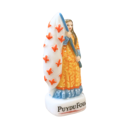 Fève Marguerite et sa lance en porcelaine de 3/4