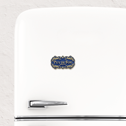 Magnet doré Puy du Fou 1900 bleu - sur frigo