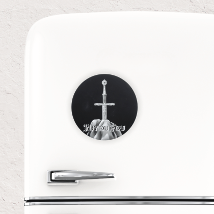 Magnet rond mat Epée du Roi Arthur - sur frigo