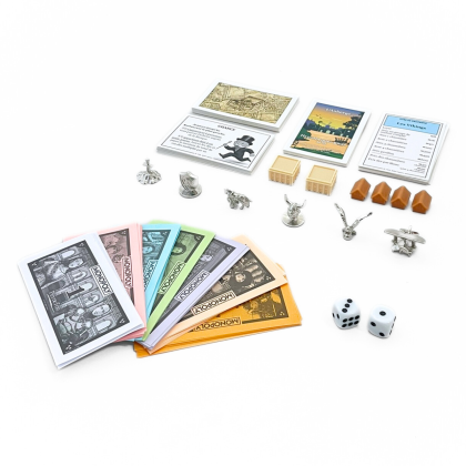 Cartes, pions et billets du Monopoly du Puy du Fou