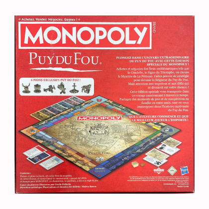Dos de la boîte Monopoly Puy du Fou