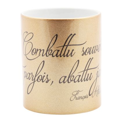Face mug doré devise Charette