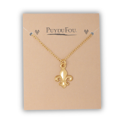 Pendentif fleur de lys doré Puy du Fou