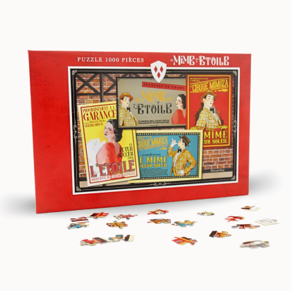 Puzzle le Mime et l'Etoile 1000 pièces - de face avec les pièces du puzzle