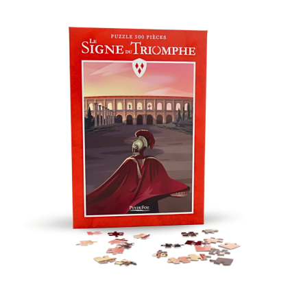 Puzzle le Signe du triomphe 500 pièces - de face avec les pièces du puzzle