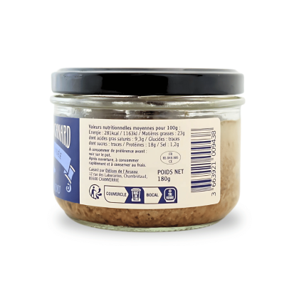Rillettes de canard au miel de Vendée - produit de profil (valeurs nutritionnelles)
