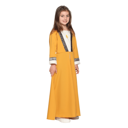 Robe déguisement Jeanne d'Arc portée - face 3/4