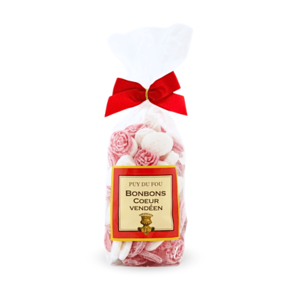 Sachet de bonbons coeur vendéen du Puy du Fou 250g - de face
