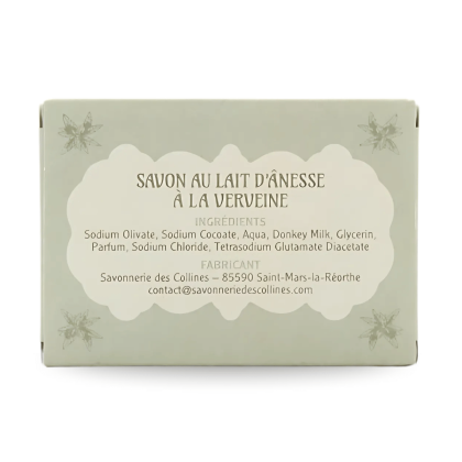 Savon au lait d'ânesse et à la verveine - boite de dos