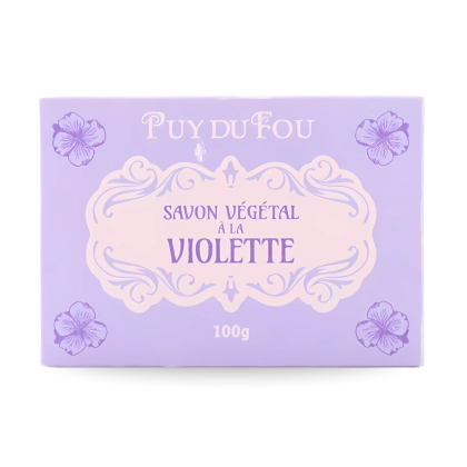 Savon végétal à la violette - boite de face