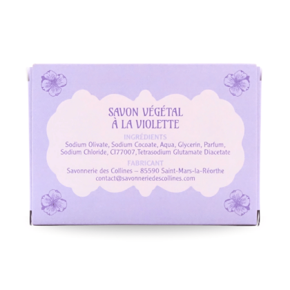 Savon végétal à la violette - boite de dos