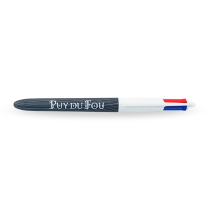 Stylo 4 couleurs bois médiéval - posé à l'horizontal