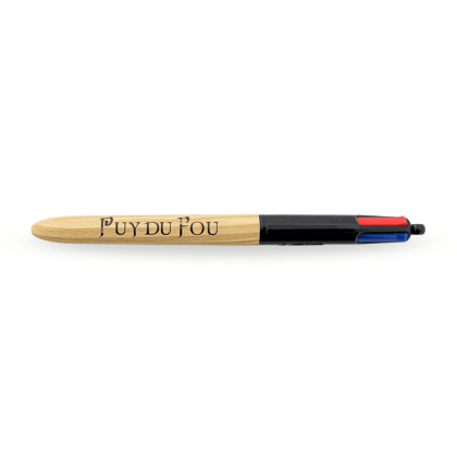 Stylo 4 couleurs bois Viking - stylo fermé à l'horizontal