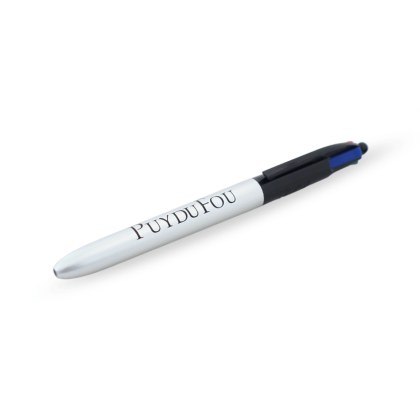 Stylo 4 couleurs argenté