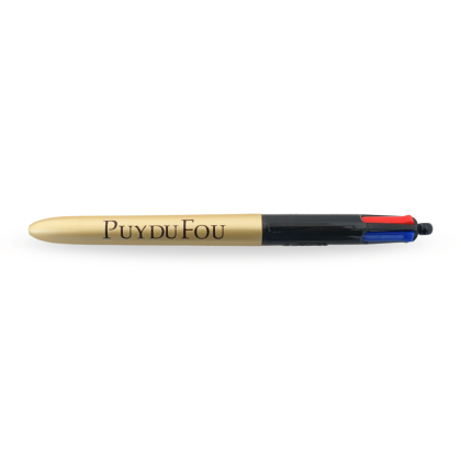 Stylo 4 couleur doré - posé à l'horizontal