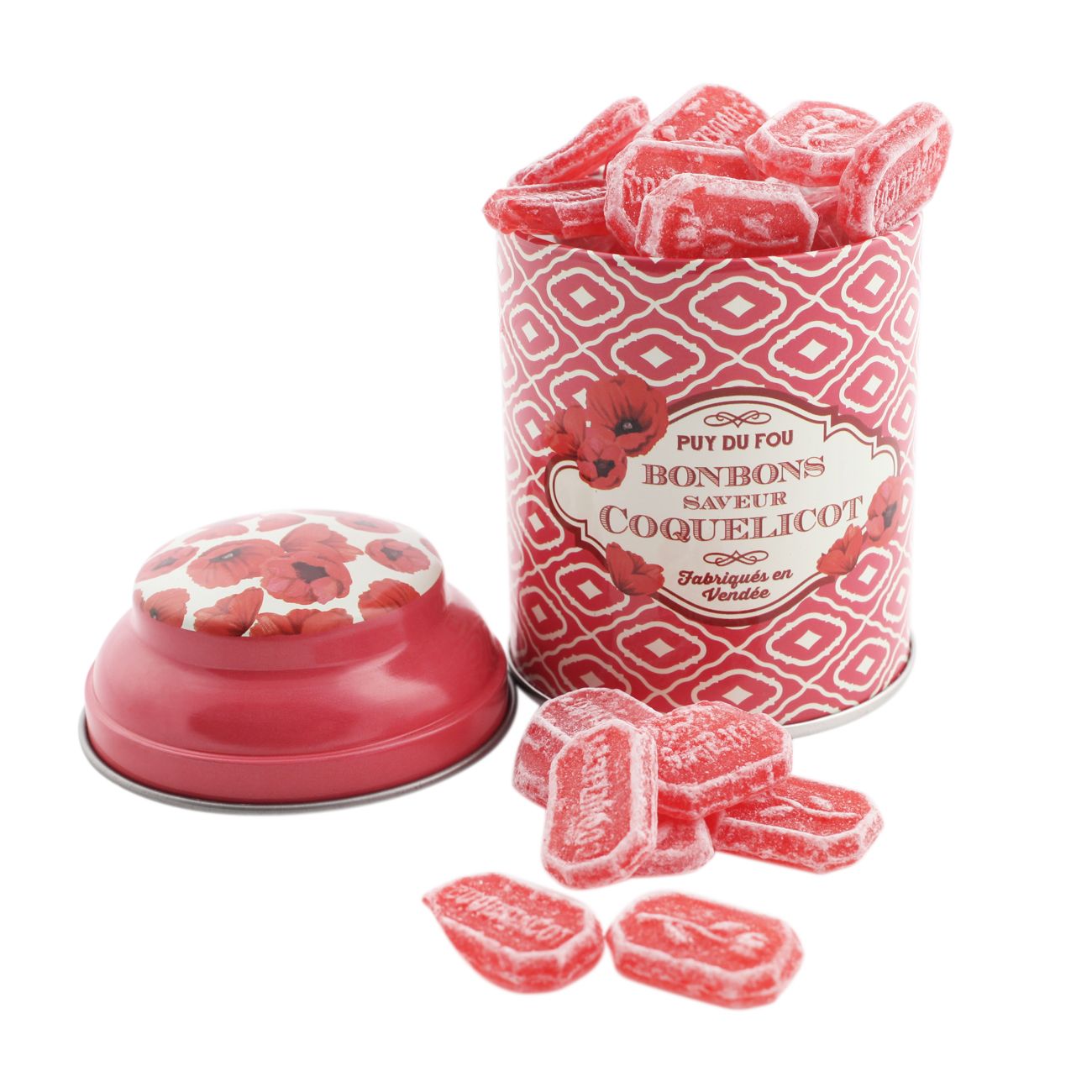 Boîte bonbons coquelicots Bourg 1900 - Boutique Puy du Fou