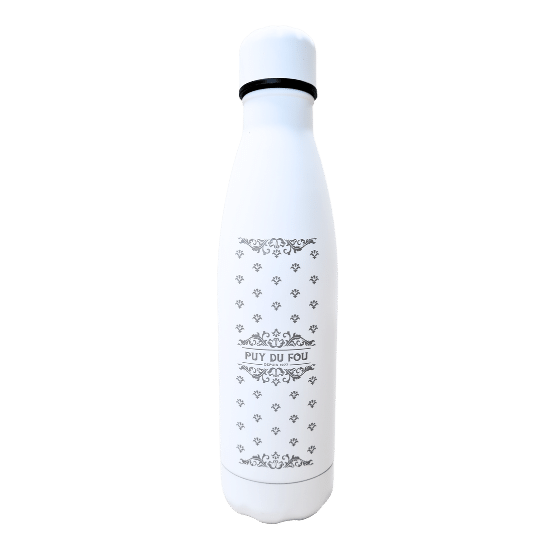 La bouteille isotherme blanche du Puy du Fou