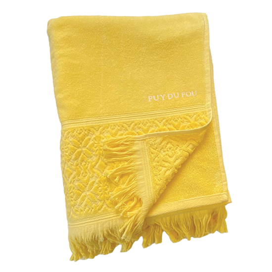 Serviette de plage Puy du Fou jaune