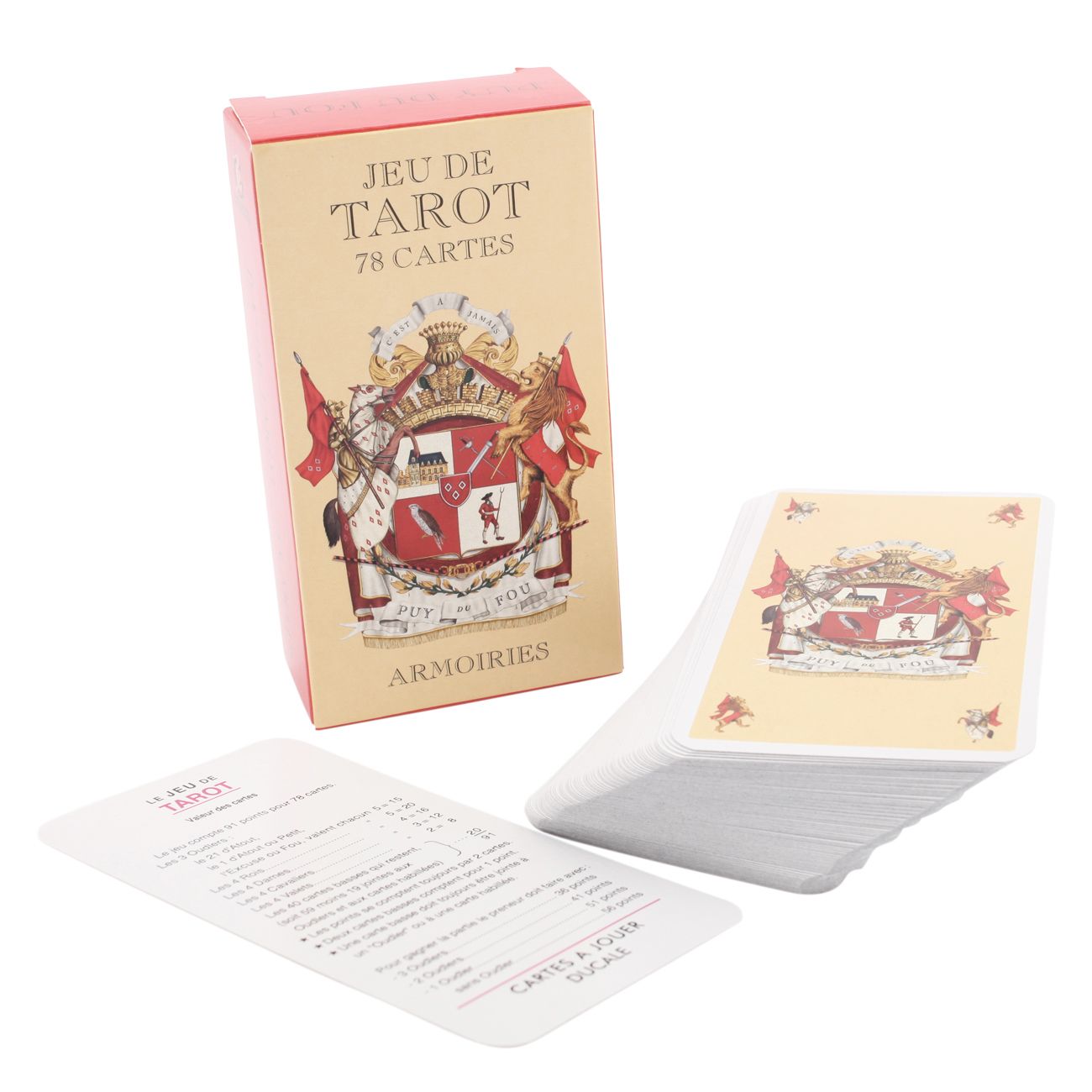  Cartes et notice jeu de cartes Tarot Armoiries Puy du Fou