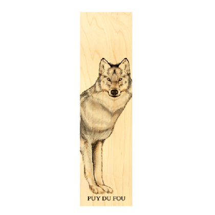 Marque-page en bois loup Puy du Fou