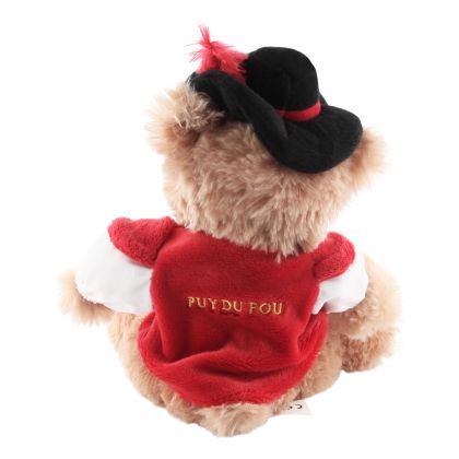 Dos peluche ours mousquetaire