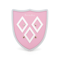 Bouclier mâcles en bois rose - de face