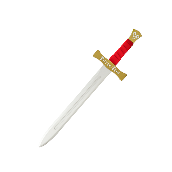 Epée bois médiévale rouge
