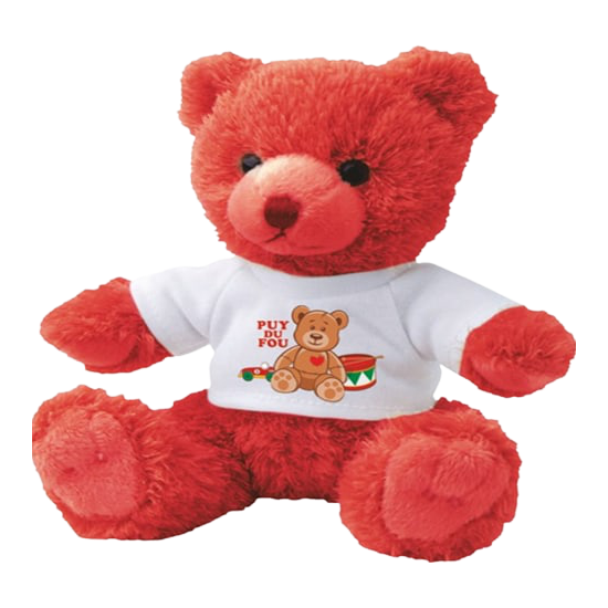 Peluche ours rouge T-shirt Noël