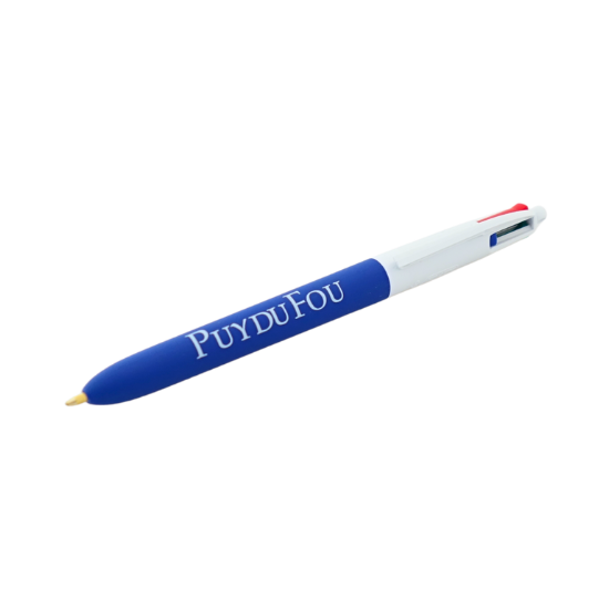 Stylo 4 couleurs bleu