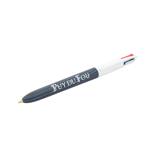 Stylo 4 couleurs bois médiéval