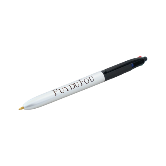 Stylo 4 couleurs argenté